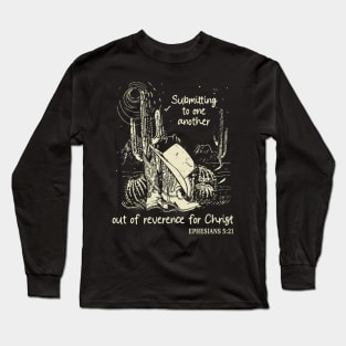 Submitting To One Another Out Of Reverence For Christ Hat Cowgirl Western Long Sleeve T-Shirt